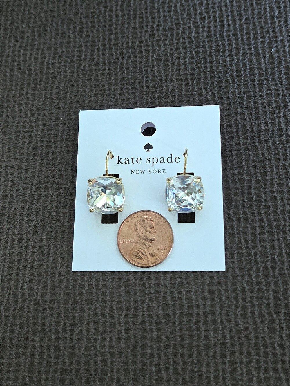 Kate Spade♠️ Clear Faceted Crystal💎 Cushion Earrings - Picture 8 of 16
